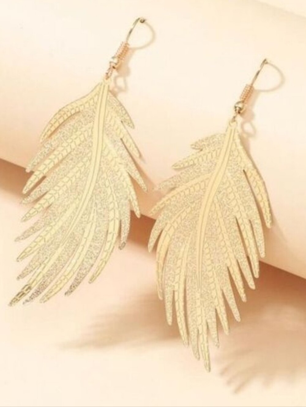 Shein Gold Leaf Earrings - Picture 4 of 8